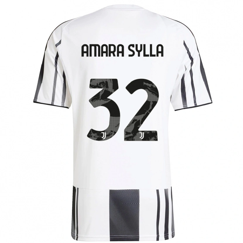 Danxen Kinder Idris Amara Sylla #32 Weiß Schwarz Heimtrikot Trikot 2025/26 T-Shirt
