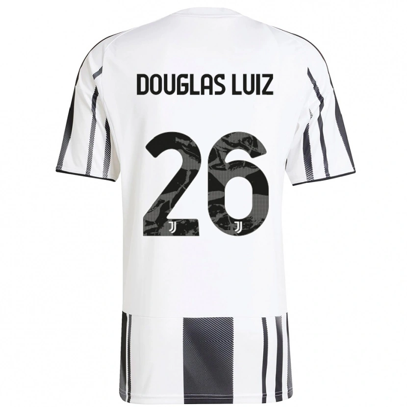 Danxen Kinder Douglas Luiz #26 Weiß Schwarz Heimtrikot Trikot 2025/26 T-Shirt