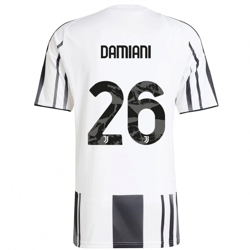 Danxen Kinder Samuele Damiani #26 Weiß Schwarz Heimtrikot Trikot 2025/26 T-Shirt
