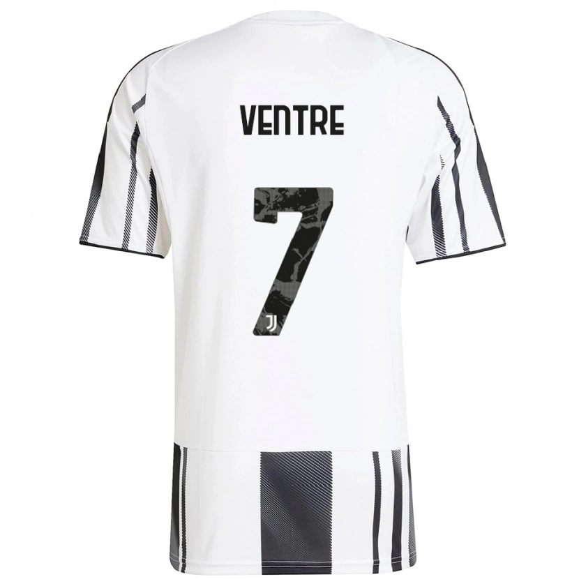 Danxen Kinder Alessandro Ventre #7 Weiß Schwarz Heimtrikot Trikot 2025/26 T-Shirt