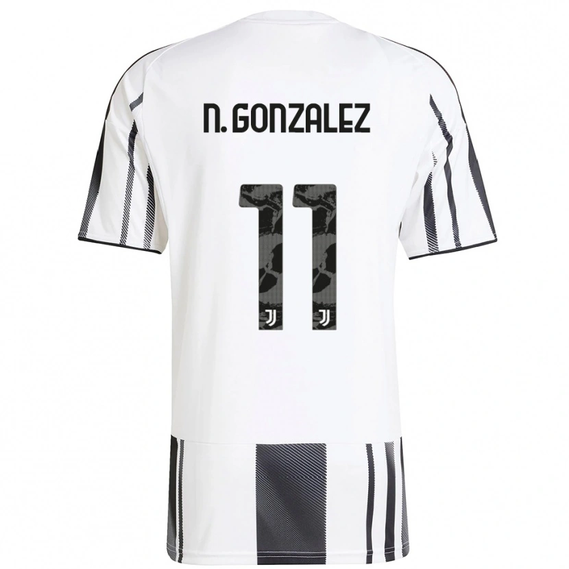 Danxen Kinder Nico González #11 Weiß Schwarz Heimtrikot Trikot 2025/26 T-Shirt