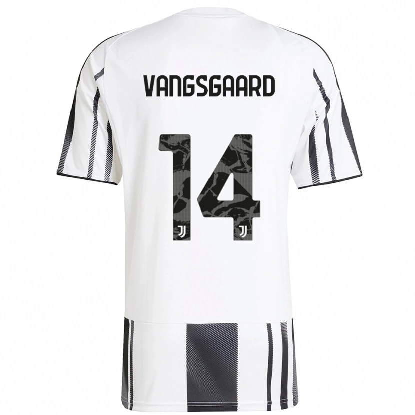 Danxen Kinder Amalie Jørgensen Vangsgaard #14 Weiß Schwarz Heimtrikot Trikot 2025/26 T-Shirt