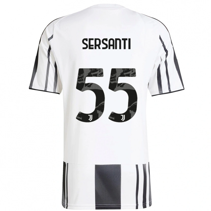 Danxen Kinder Alessandro Sersanti #55 Weiß Schwarz Heimtrikot Trikot 2025/26 T-Shirt