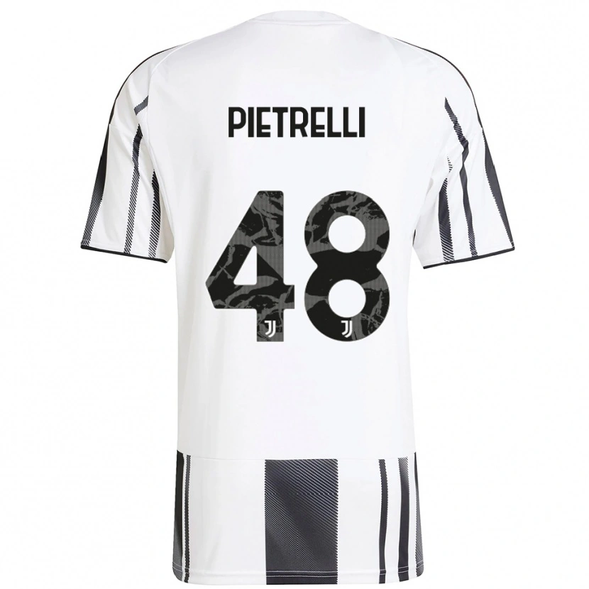 Danxen Kinder Alessandro Pietrelli #48 Weiß Schwarz Heimtrikot Trikot 2025/26 T-Shirt