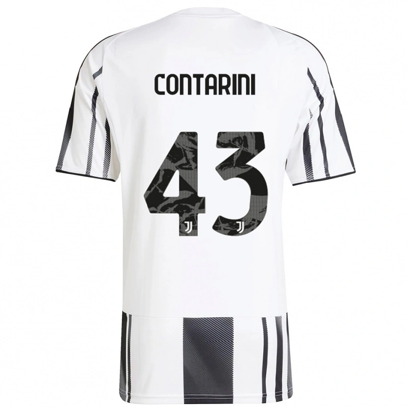 Danxen Kinder Jacopo Contarini #43 Weiß Schwarz Heimtrikot Trikot 2025/26 T-Shirt