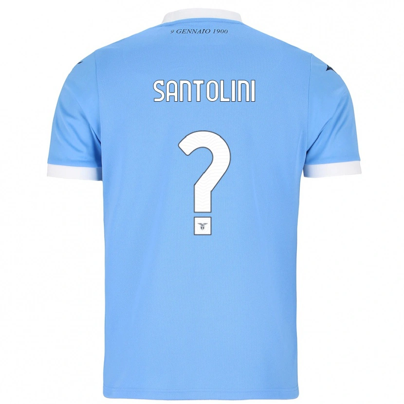 Danxen Kinder Emanuele Santolini #0 Himmelblau Weiß Heimtrikot Trikot 2025/26 T-Shirt