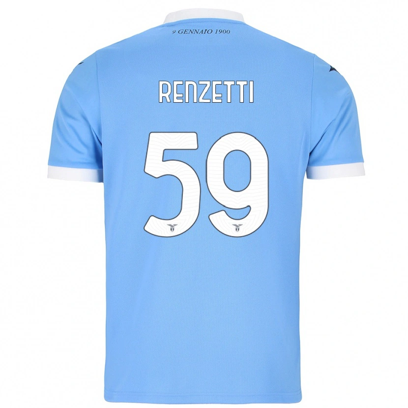 Danxen Kinder Davide Renzetti #59 Himmelblau Weiß Heimtrikot Trikot 2025/26 T-Shirt