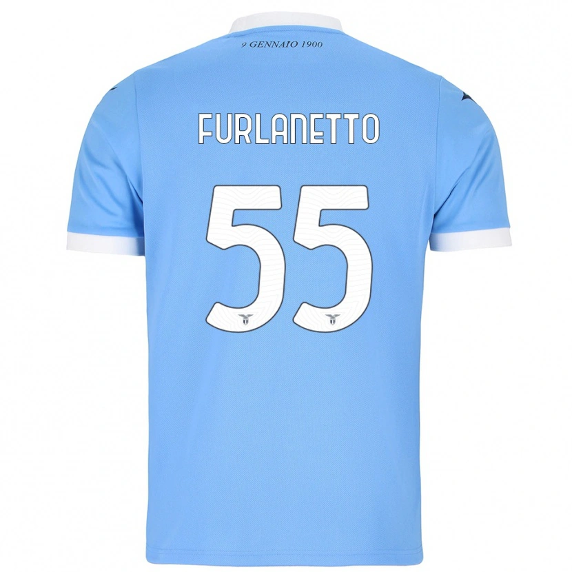 Danxen Kinder Alessio Furlanetto #55 Himmelblau Weiß Heimtrikot Trikot 2025/26 T-Shirt