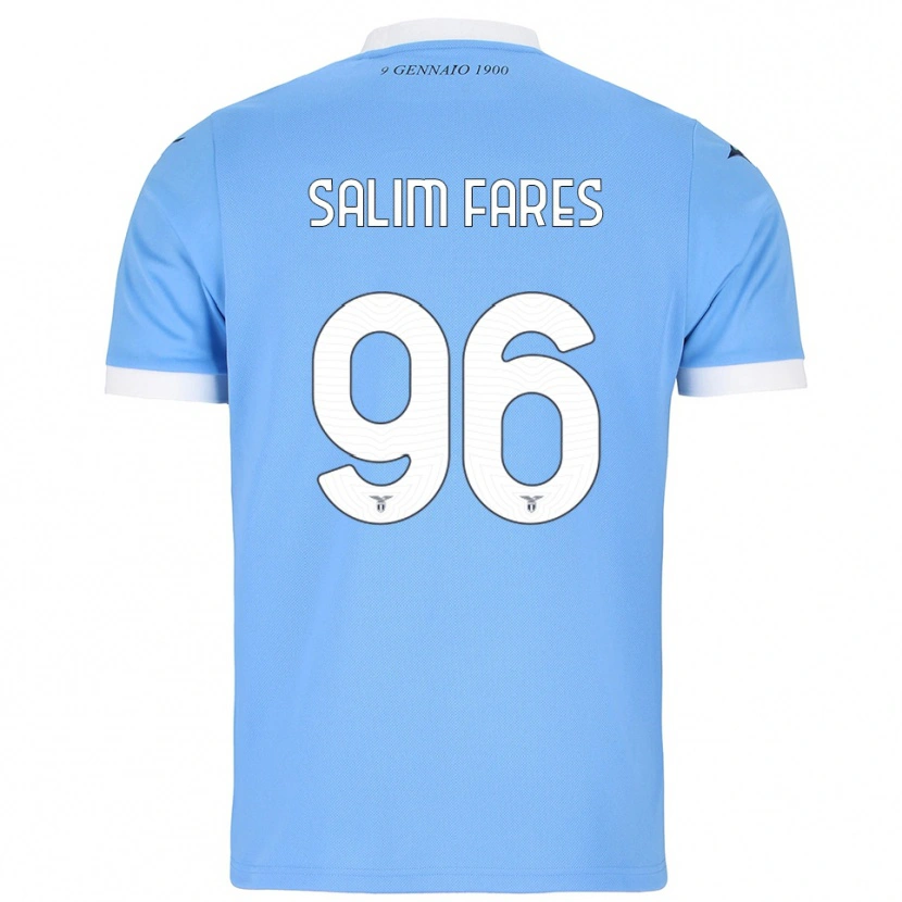 Danxen Kinder Mohamed Salim Fares #96 Himmelblau Weiß Heimtrikot Trikot 2025/26 T-Shirt