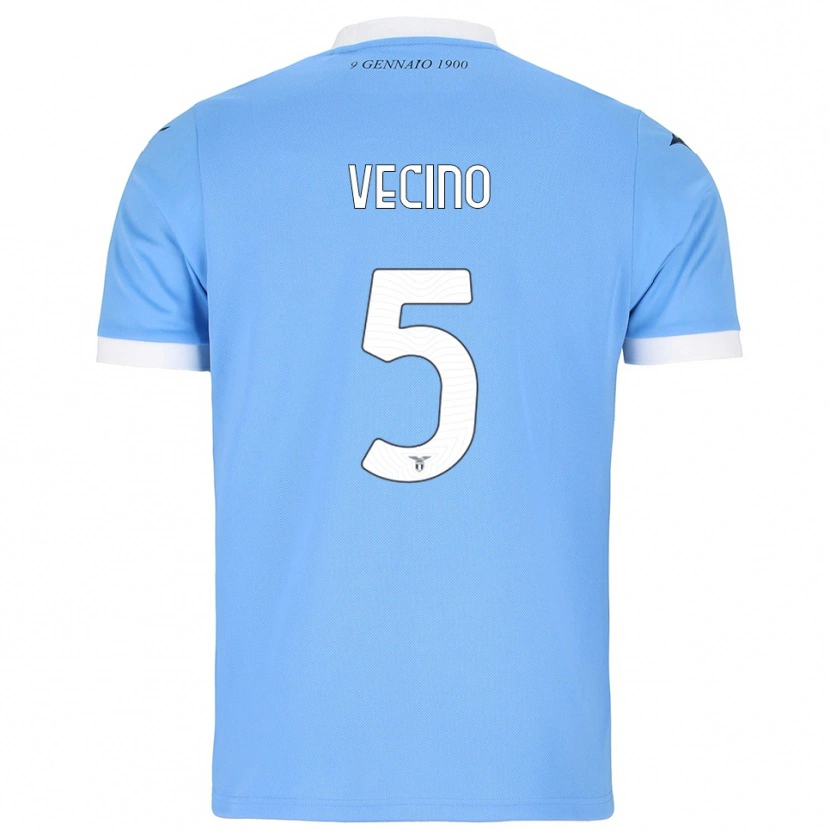 Danxen Kinder Matías Vecino #5 Himmelblau Weiß Heimtrikot Trikot 2025/26 T-Shirt