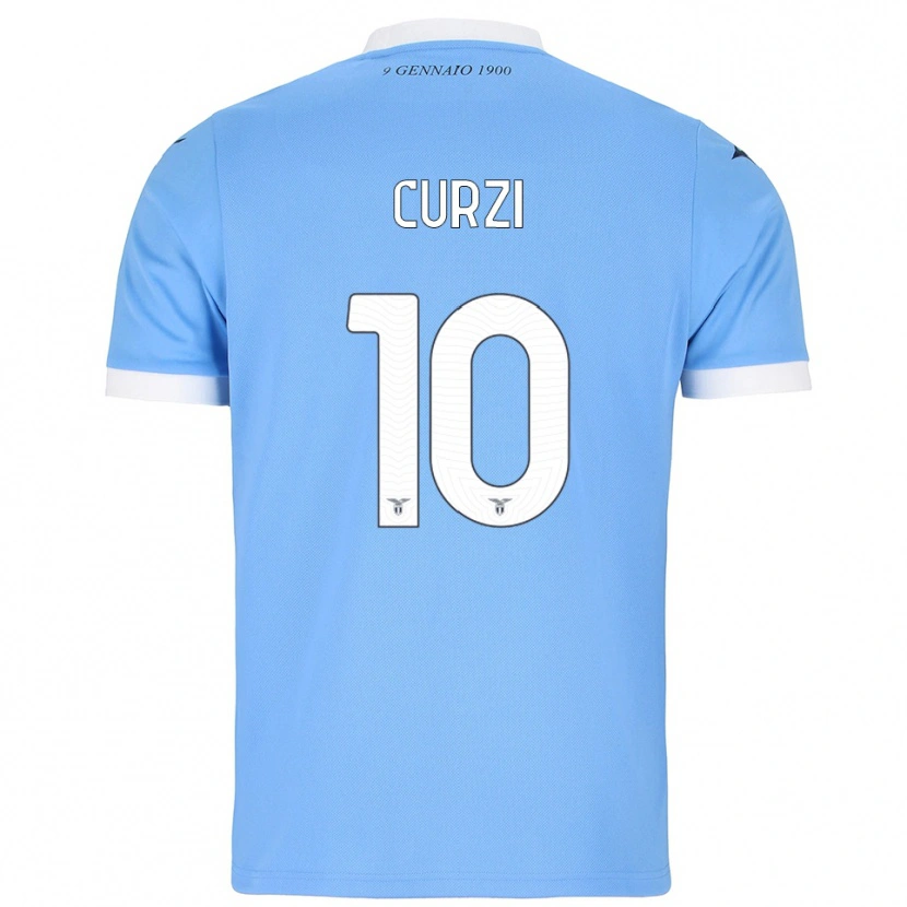 Danxen Kinder Simone Curzi #10 Himmelblau Weiß Heimtrikot Trikot 2025/26 T-Shirt