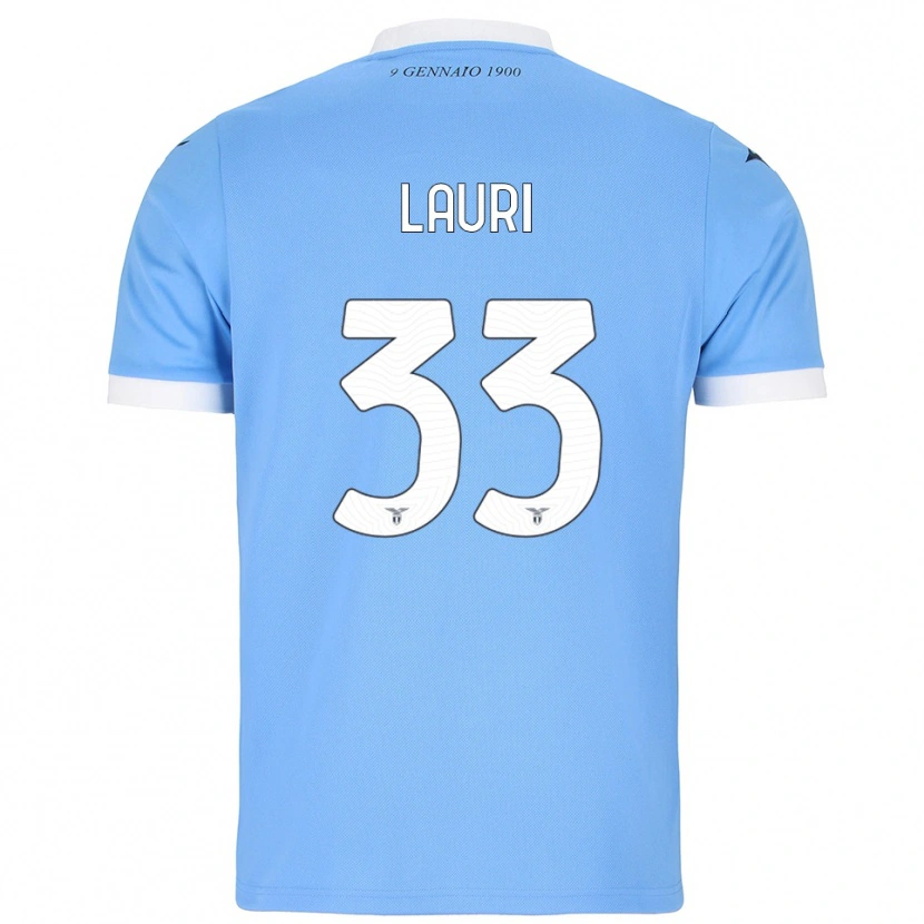 Danxen Kinder Giacomo Lauri #33 Himmelblau Weiß Heimtrikot Trikot 2025/26 T-Shirt