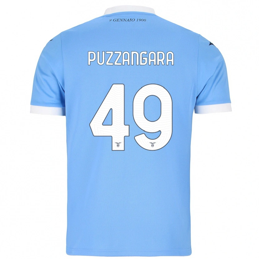 Danxen Kinder Angelo Antonio Puzzangara #49 Himmelblau Weiß Heimtrikot Trikot 2025/26 T-Shirt
