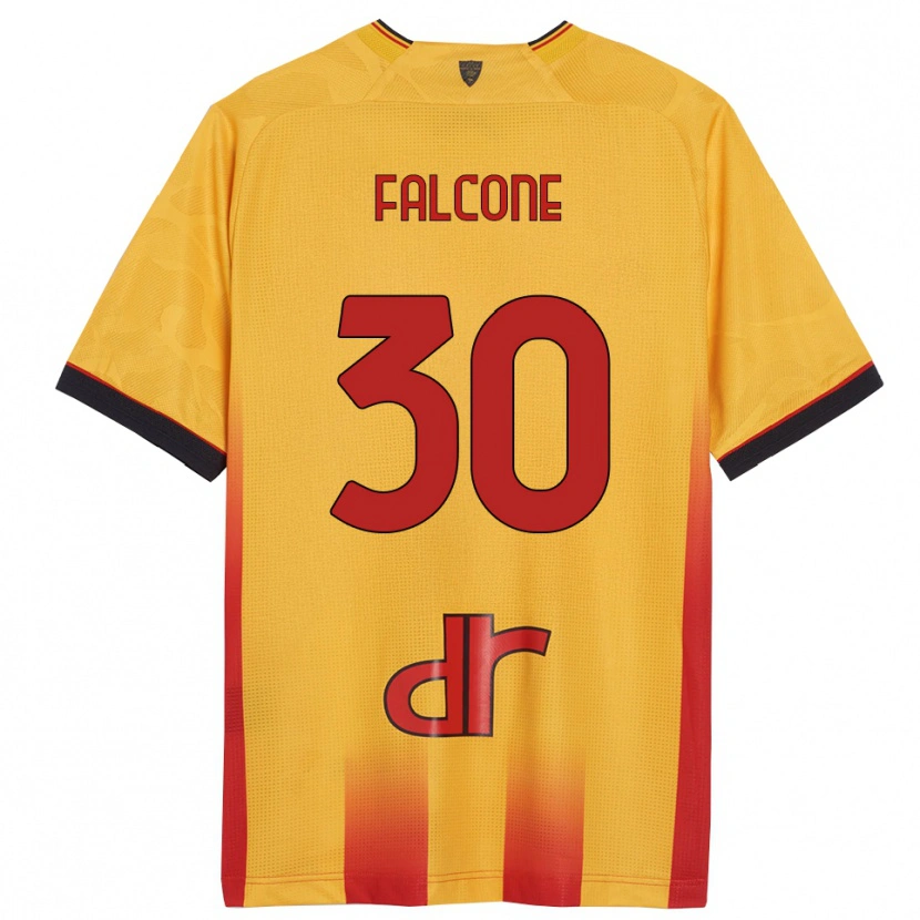 Danxen Kinder Wladimiro Falcone #30 Gelb Orange Heimtrikot Trikot 2025/26 T-Shirt