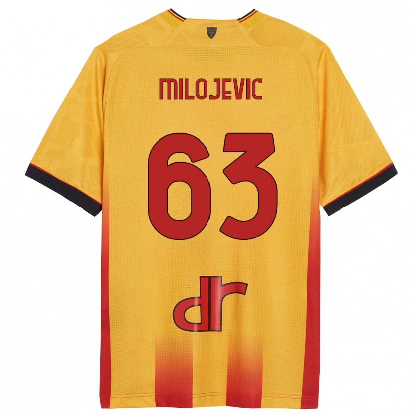 Danxen Kinder Nemanja Milojevic #63 Gelb Orange Heimtrikot Trikot 2025/26 T-Shirt