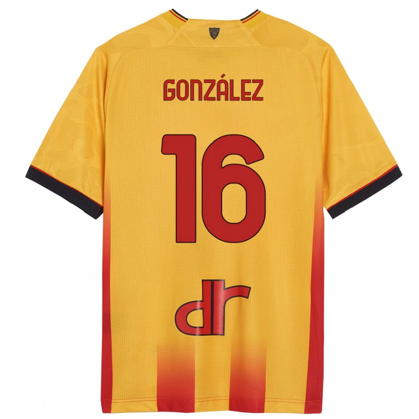Danxen Kinder Joan González #16 Gelb Orange Heimtrikot Trikot 2025/26 T-Shirt