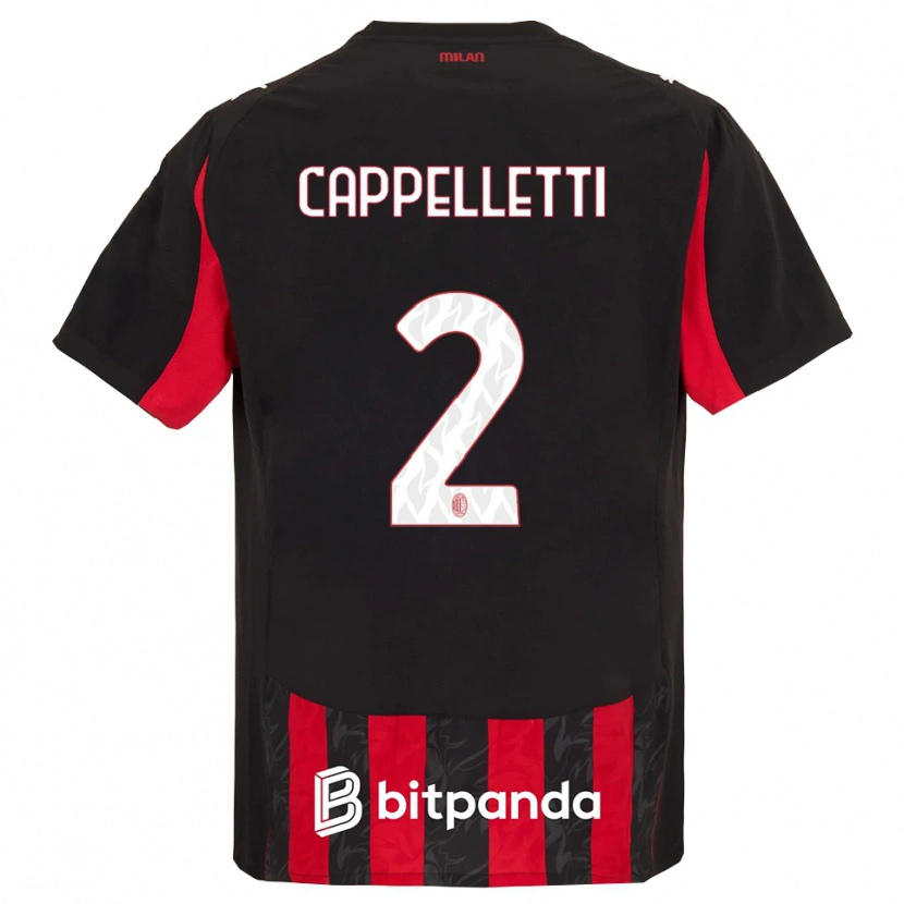 Danxen Kinder Mattia Cappelletti #2 Rot Schwarz Heimtrikot Trikot 2025/26 T-Shirt