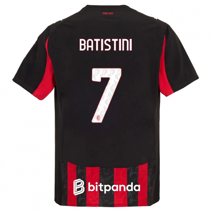 Danxen Kinder Simone Batistini #7 Rot Schwarz Heimtrikot Trikot 2025/26 T-Shirt