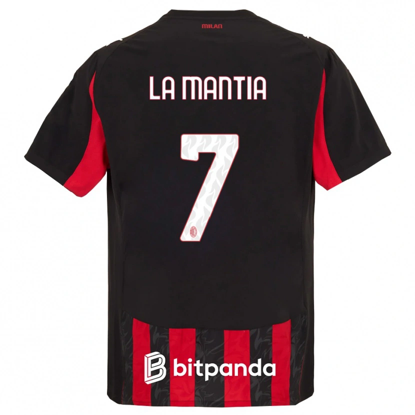 Danxen Kinder Simon La Mantia #7 Rot Schwarz Heimtrikot Trikot 2025/26 T-Shirt