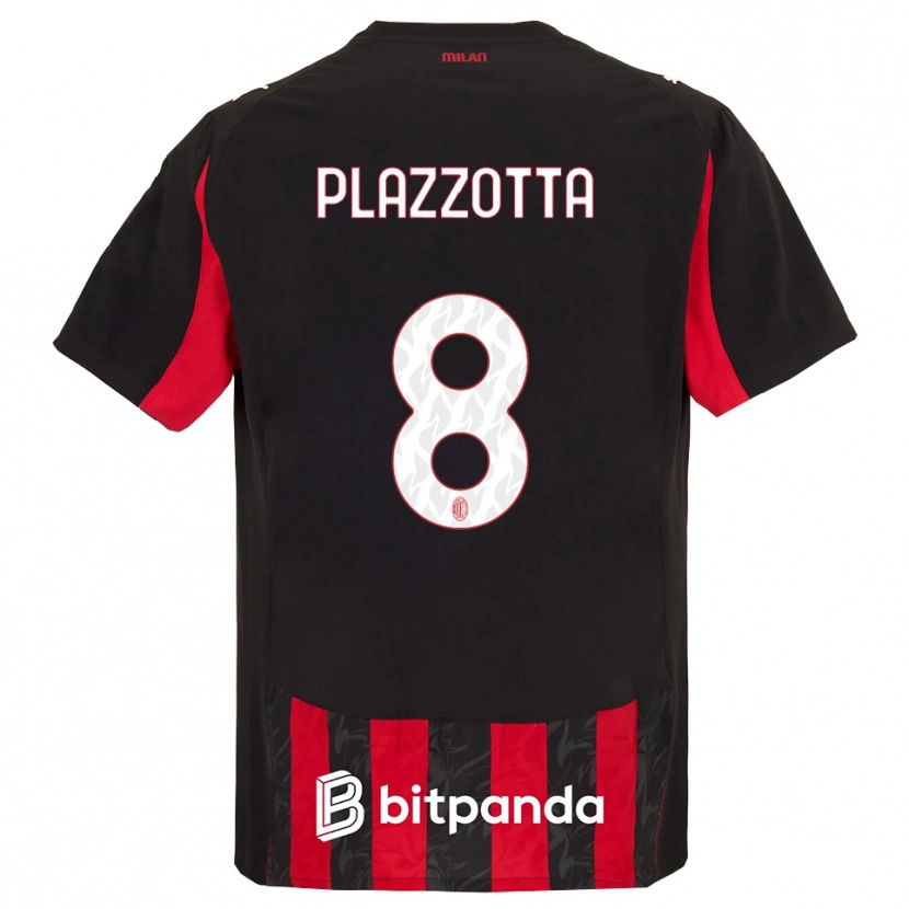 Danxen Kinder Filippo Plazzotta #8 Rot Schwarz Heimtrikot Trikot 2025/26 T-Shirt
