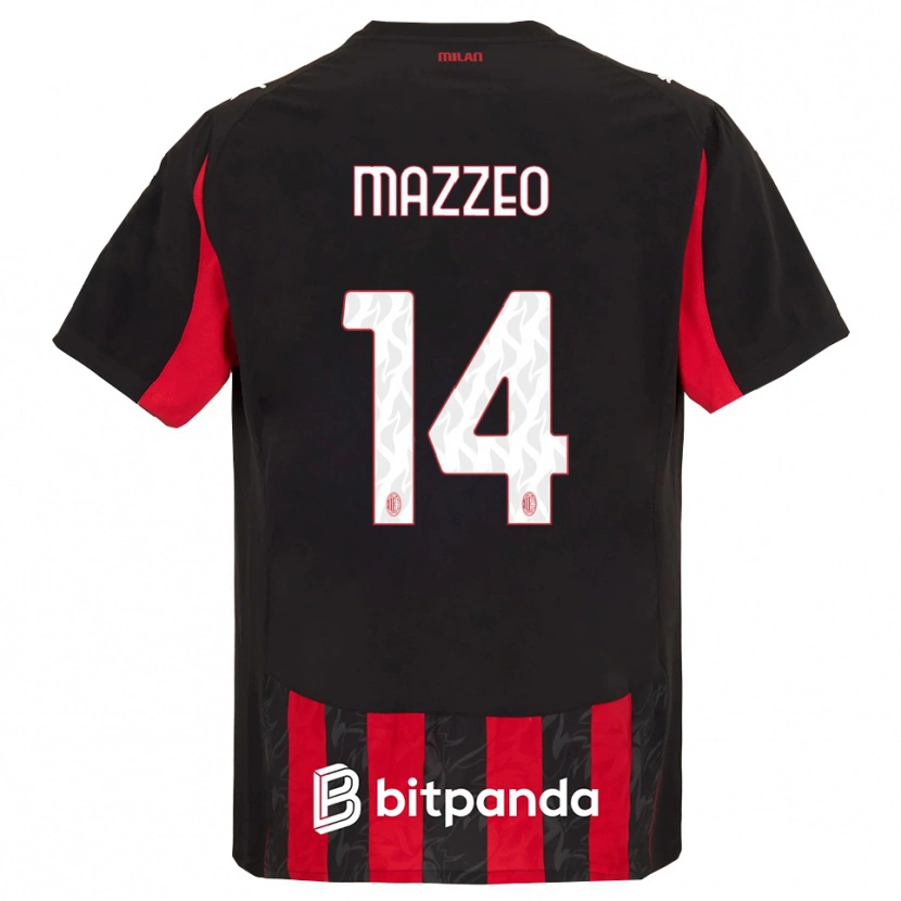 Danxen Kinder Kevin Mazzeo #14 Rot Schwarz Heimtrikot Trikot 2025/26 T-Shirt