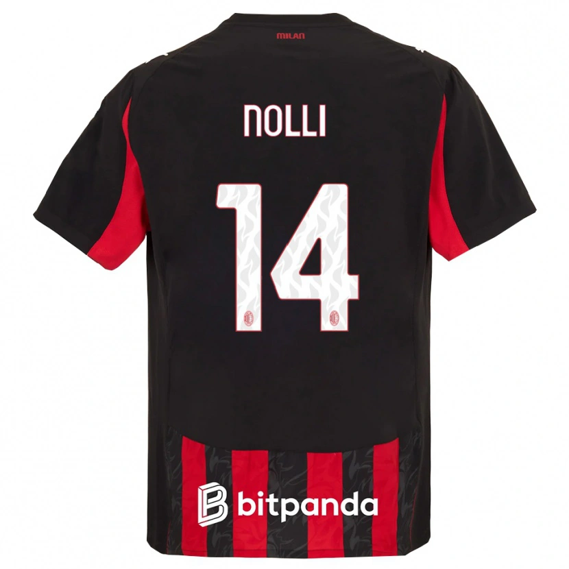 Danxen Kinder Luca Nolli #14 Rot Schwarz Heimtrikot Trikot 2025/26 T-Shirt