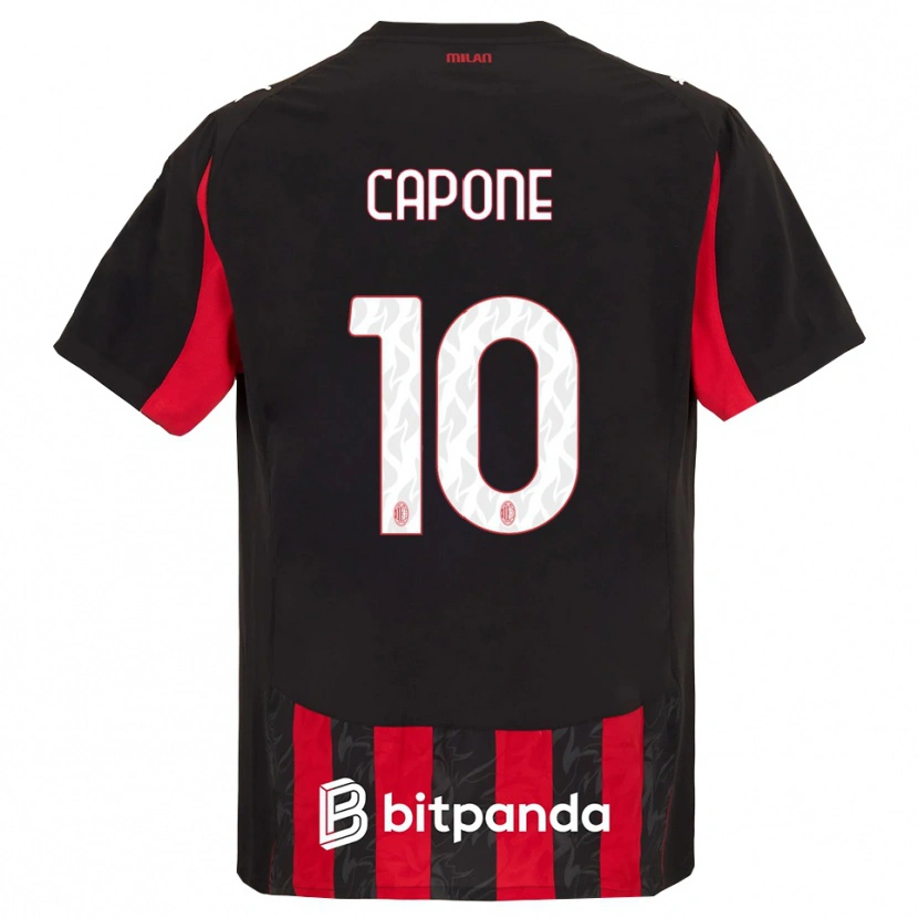 Danxen Kinder Andrea Capone #10 Rot Schwarz Heimtrikot Trikot 2025/26 T-Shirt