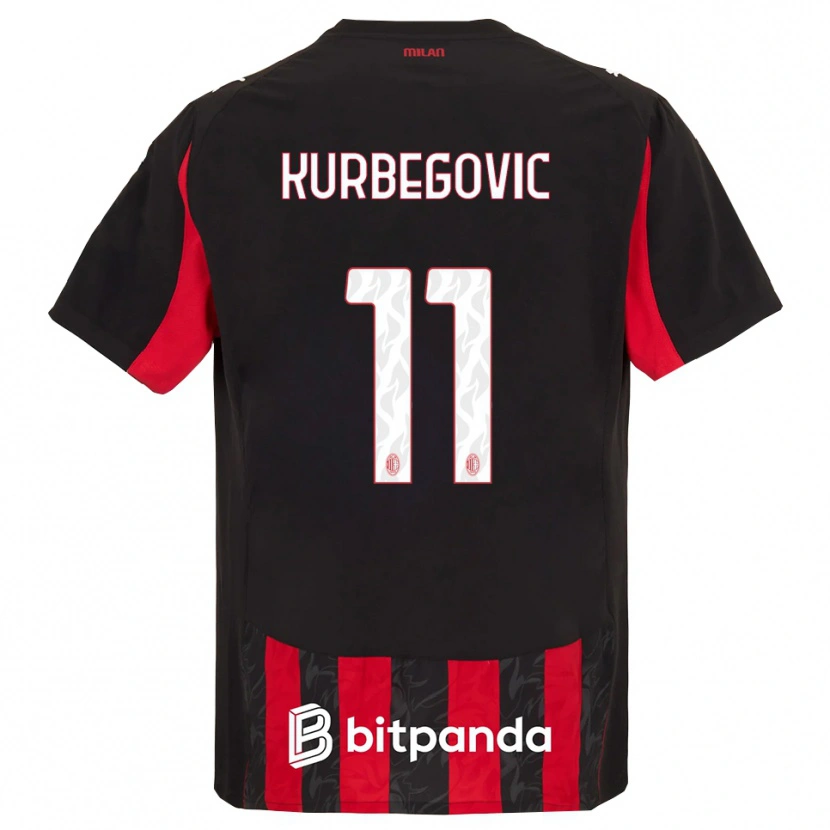 Danxen Kinder Dino Kurbegovic #11 Rot Schwarz Heimtrikot Trikot 2025/26 T-Shirt