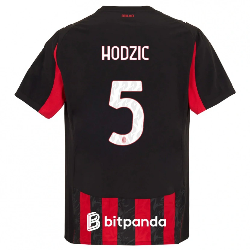 Danxen Kinder Demirel Hodzic #5 Rot Schwarz Heimtrikot Trikot 2025/26 T-Shirt