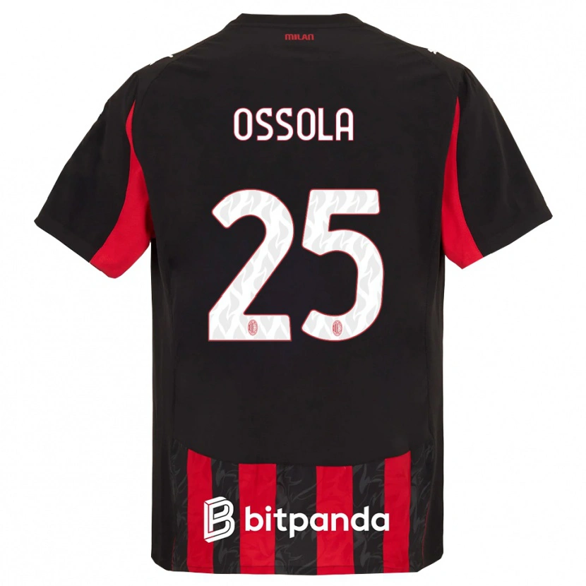 Danxen Kinder Lorenzo Ossola #25 Rot Schwarz Heimtrikot Trikot 2025/26 T-Shirt