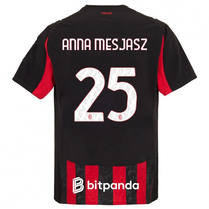 Danxen Kinder Małgorzata Anna Mesjasz #25 Rot Schwarz Heimtrikot Trikot 2025/26 T-Shirt