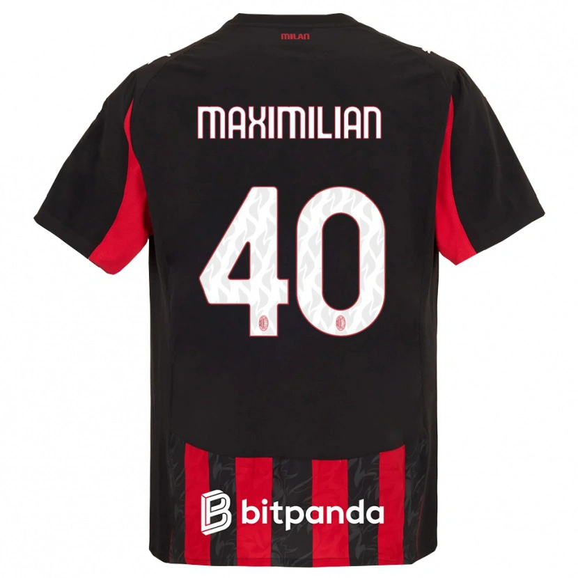 Danxen Kinder Maximilian Ibrahimović #40 Rot Schwarz Heimtrikot Trikot 2025/26 T-Shirt