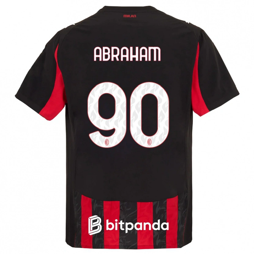 Danxen Kinder Tammy Abraham #90 Rot Schwarz Heimtrikot Trikot 2025/26 T-Shirt