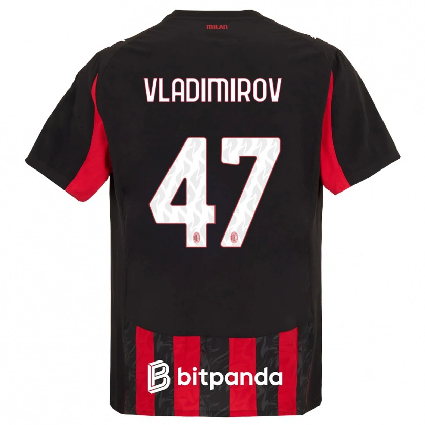 Danxen Kinder Valeri Vladimirov #47 Rot Schwarz Heimtrikot Trikot 2025/26 T-Shirt