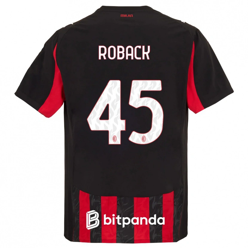 Danxen Kinder Emil Roback #45 Rot Schwarz Heimtrikot Trikot 2025/26 T-Shirt