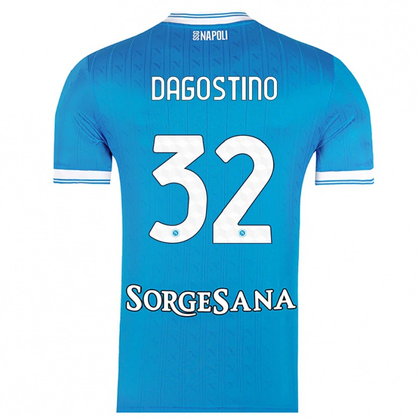 Danxen Kinder Giuseppe Dagostino #32 Himmelblau Weiß Heimtrikot Trikot 2025/26 T-Shirt