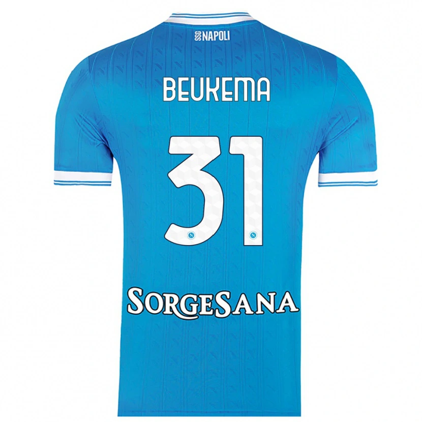 Danxen Kinder Sam Beukema #31 Himmelblau Weiß Heimtrikot Trikot 2025/26 T-Shirt