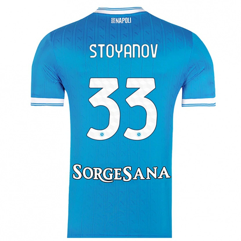 Danxen Kinder Steliyan Stoyanov #33 Himmelblau Weiß Heimtrikot Trikot 2025/26 T-Shirt
