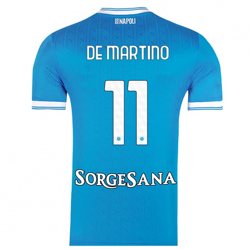 Danxen Kinder Giuseppe De Martino #11 Himmelblau Weiß Heimtrikot Trikot 2025/26 T-Shirt