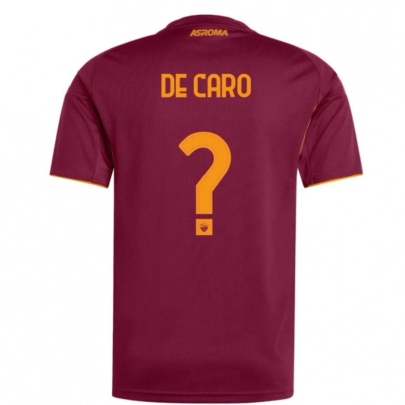 Danxen Kinder Lorenzo De Caro #0 Burgunderrot Orange Heimtrikot Trikot 2025/26 T-Shirt