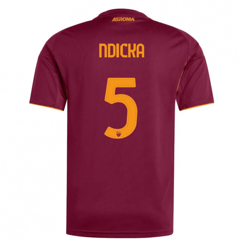 Danxen Kinder Evan Ndicka #5 Burgunderrot Orange Heimtrikot Trikot 2025/26 T-Shirt
