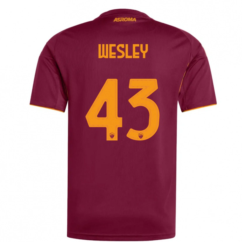 Danxen Kinder Wesley #43 Burgunderrot Orange Heimtrikot Trikot 2025/26 T-Shirt