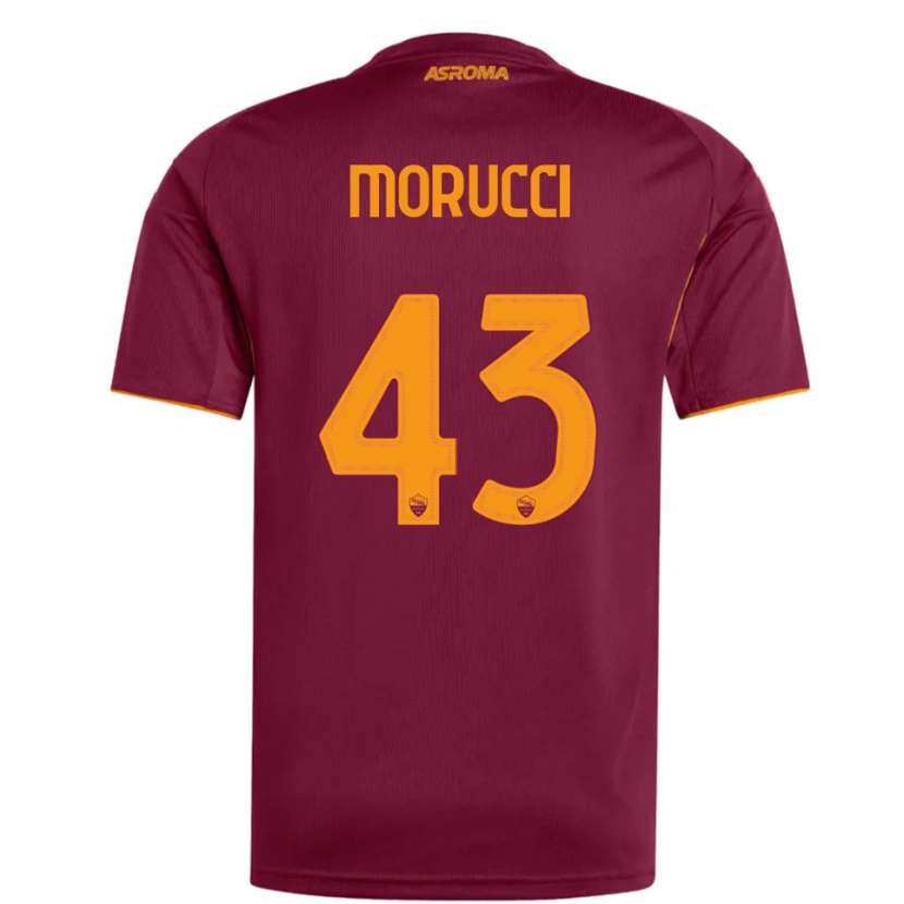 Danxen Kinder Edoardo Morucci #43 Burgunderrot Orange Heimtrikot Trikot 2025/26 T-Shirt