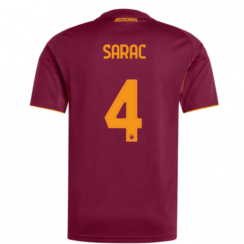 Danxen Kinder Pavle Sarac #4 Burgunderrot Orange Heimtrikot Trikot 2025/26 T-Shirt