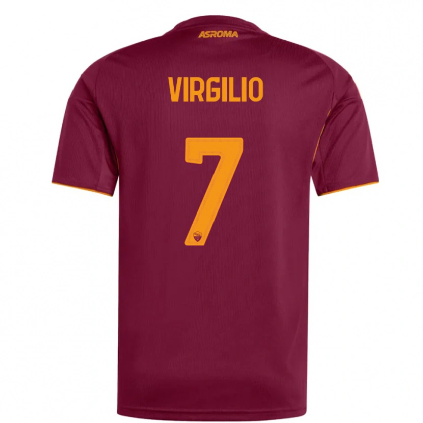 Danxen Kinder Cristian Virgilio #7 Burgunderrot Orange Heimtrikot Trikot 2025/26 T-Shirt