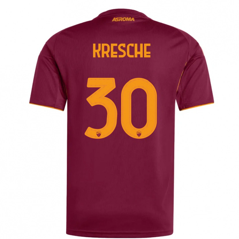 Danxen Kinder Isabella Kresche #30 Burgunderrot Orange Heimtrikot Trikot 2025/26 T-Shirt
