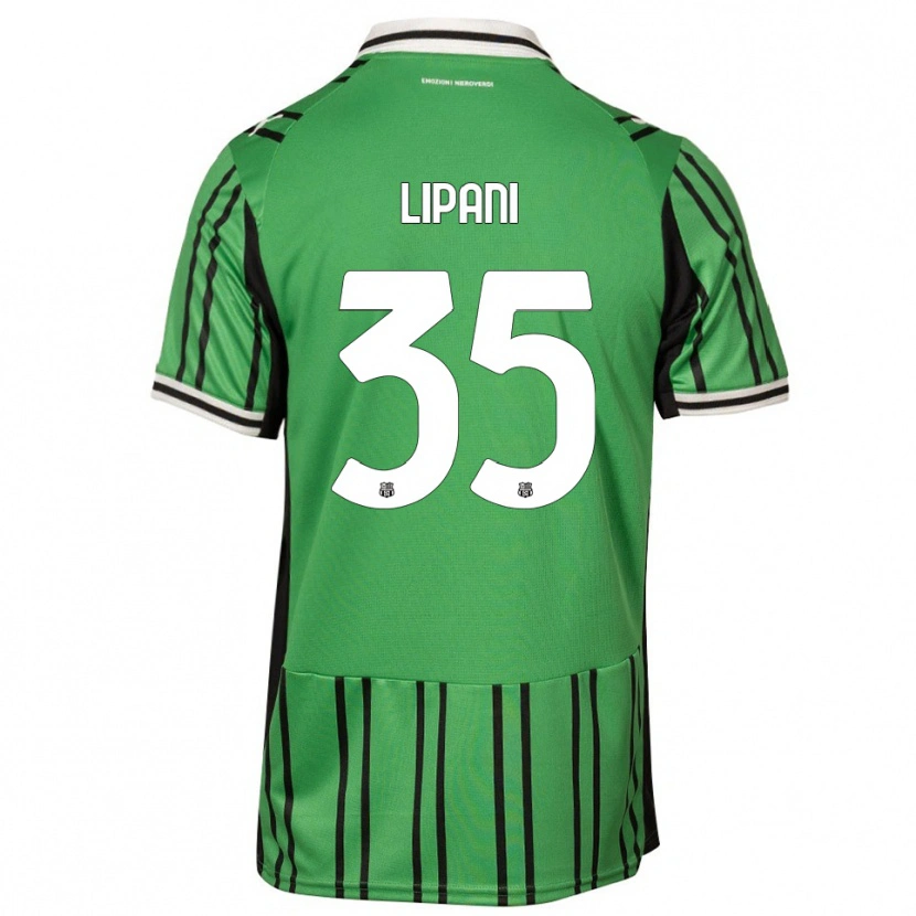 Danxen Kinder Luca Lipani #35 Grün Schwarz Heimtrikot Trikot 2025/26 T-Shirt