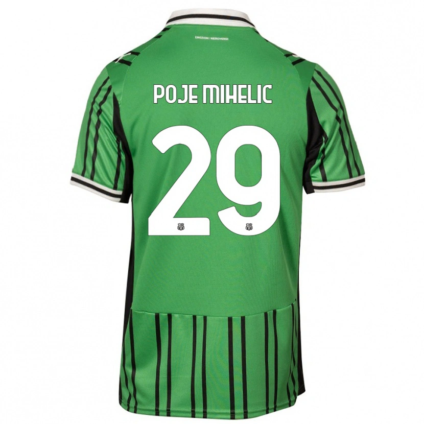 Danxen Kinder Naja Poje Mihelič #29 Grün Schwarz Heimtrikot Trikot 2025/26 T-Shirt