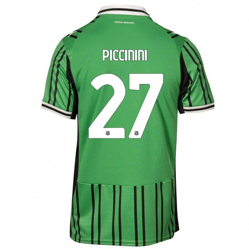 Danxen Kinder Stefano Piccinini #27 Grün Schwarz Heimtrikot Trikot 2025/26 T-Shirt
