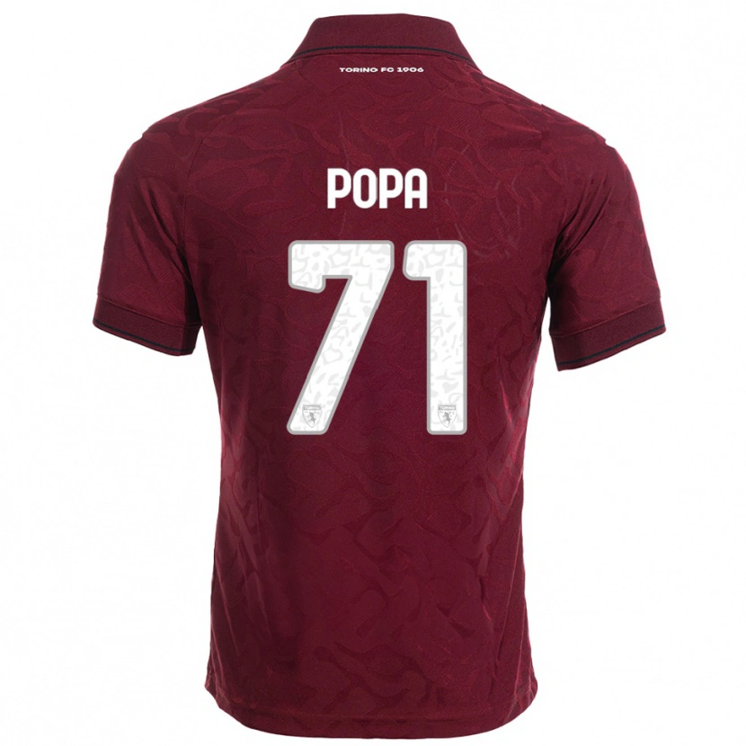 Danxen Kinder Mihai Popa #71 Burgunderrot Weiß Heimtrikot Trikot 2025/26 T-Shirt